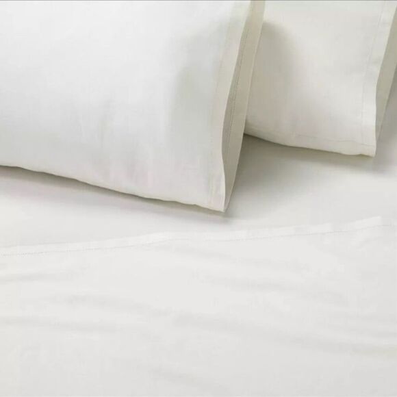 Hearth & Hand Linen Blend Sour Cream Queen Bed Sheet Set - Picture 1 of 4